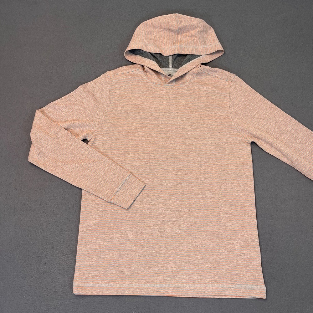 Horn Legend Mens Sz Sm Hoodie Striped Orange Grey Pullover Cotton Blend‎ Modal